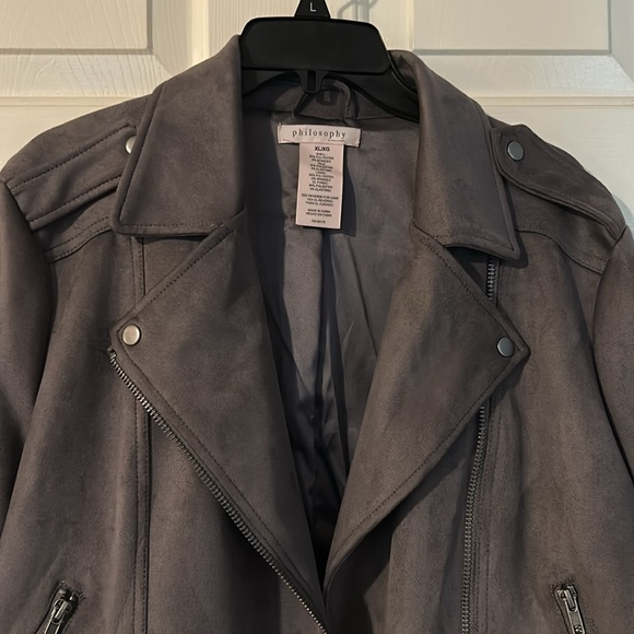 Philosophy faux seude motto jacket. - Picture 3 of 3